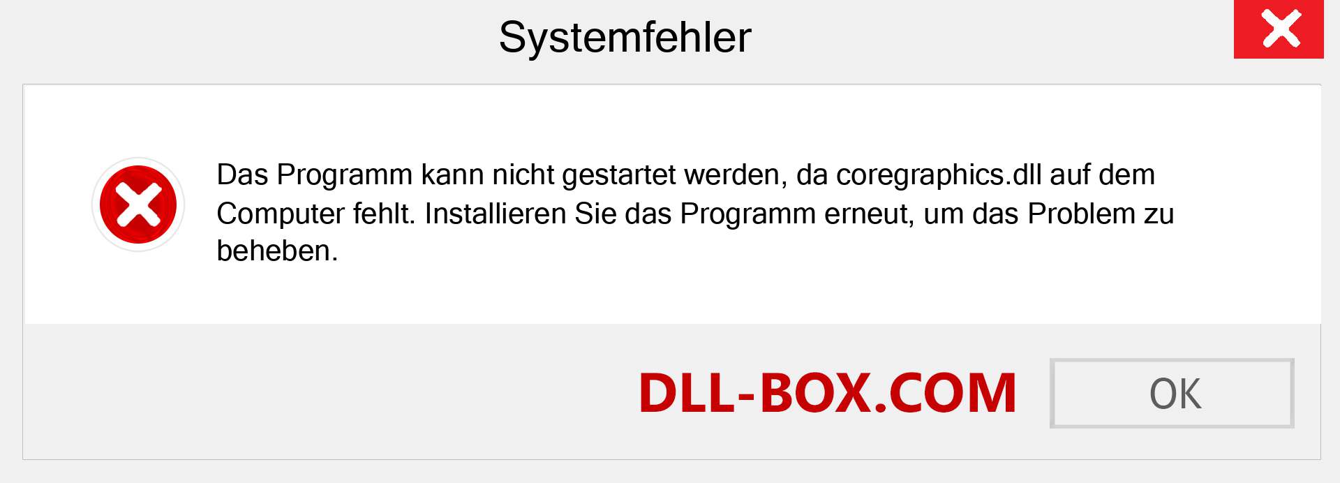 coregraphics.dll-Datei fehlt?. Download für Windows 7, 8, 10 - Fix coregraphics dll Missing Error unter Windows, Fotos, Bildern